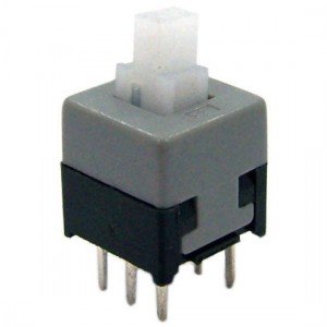 Chave Botao 8,5x8,5mm Com Trava Com Click Momentâneo Branca